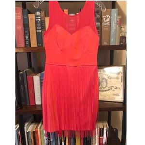 sexy red flapper - esque fringe dress
